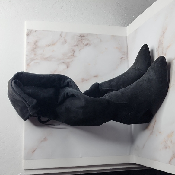 Kensie faux suede over knee drawstrings boots - Picture 8 of 10